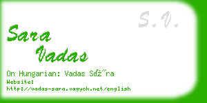sara vadas business card